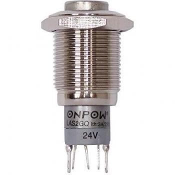 Metall-Einbaudrucktaster mit LED-Ringbeleuchtung, rot