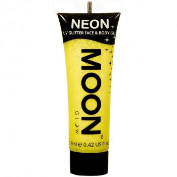 UV‑Glitter Körperfärbung „Moon Glow“ Gel – 12 ml, gelb