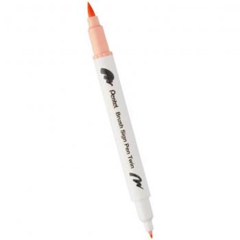 Pentel Brush Sign Pen Twin Tip in Pale Orange – Model 30C