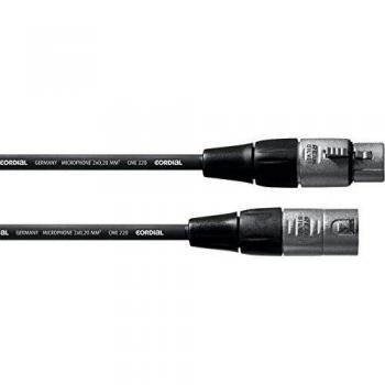Câble pour micro Cordial 1 m noir XLR-F/XLR-M