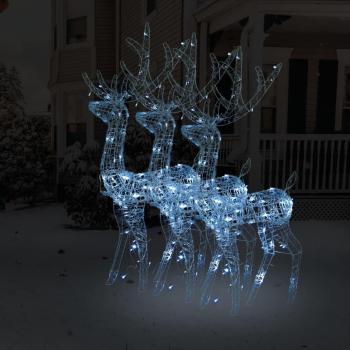 VidaXL Acrylic Reindeer Christmas Decorations 3 pcs 47.2 Cold White