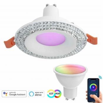 Faretto LED Incasso Tondo RGB CCT Gu10 con WiFi Alexa Google 65mm