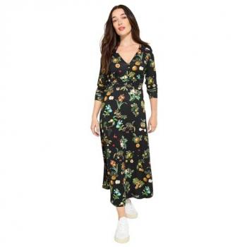 Robe Midi Noire avec Imprimé de Fruits Joe Browns