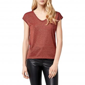 Camiseta de Lurex para Mujer Only, Rojo, Talla S