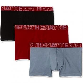 ATHENA Bañador Hombre Color Básico, Multicolor (Noir Bordeaux Gris 1900), X-Large (Talla del Fabricante: 5) (Pack de 3)
