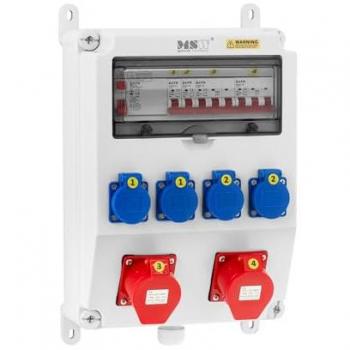 Distribuidor 4/2 Schuko‑CEE con Protección RCD y 4 Disyuntores