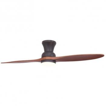 Ventilatore da soffitto con motore DC 107cm per esterno LED 20W cct dim Nero/Legno IP44