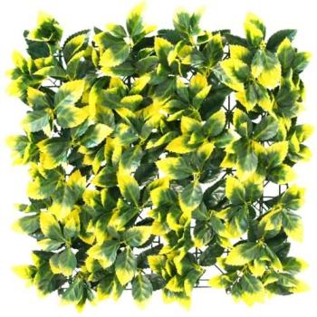 Primrose 16‑Panel Yellow Leaf Hedge – 50 × 50 cm, Durable Outdoor Greenery