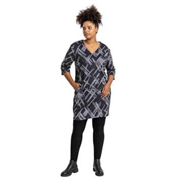 Roman Curve Plus Size Abstract Cross Print Dress