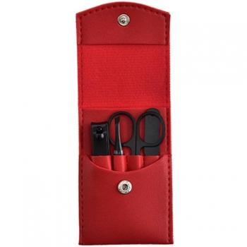 4pcs Nail Cutter Set in Black Leather Bag