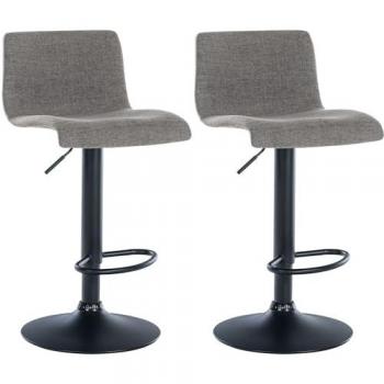 Branford Set di 2 Sgabelli Grigio Scuro – Tessuto
