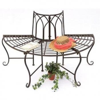 Panchina ad Albero in Metallo 127 cm Marrone per Esterni