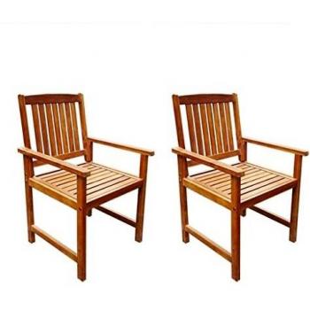 VidaXL 2X Chaise de Jardin en Bois d'Acacia Massif Marron