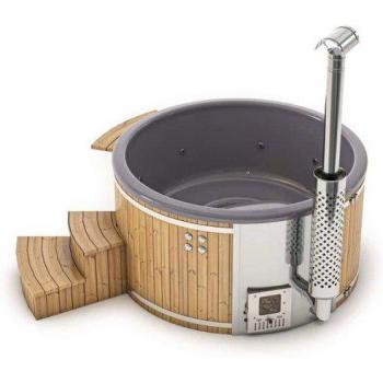 FinnTherm Spa‑Edition Badefass Stockholm – Holzbasis
