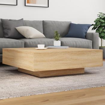VidaXL LED-Illuminated Coffee Table Sonoma Oak 100x100x31 cm