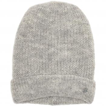TOM TAILOR Strickmütze für Damen Hairy Knit Beanie Silber