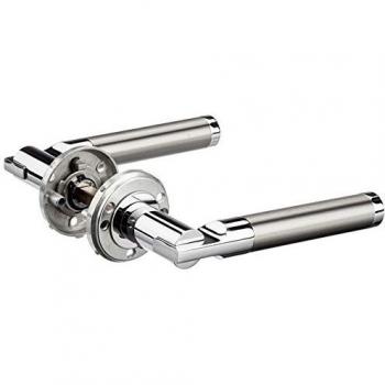 Set maniglia porta in acciaio inox bicolore Alpertec Solid 6 con pulsante e guarnizioni