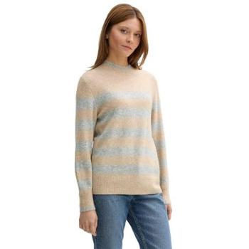 TOM TAILOR DENIM Frauen Pullover gestreift braun L Polyacryl