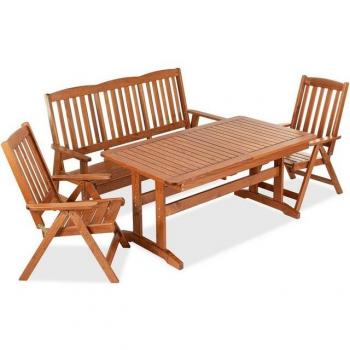 KONSIMO® Garten-Essgruppe Alces mit Sofa und Stühlen