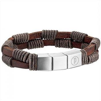 Braccialetto in Pelle Marrone Police S1ajl02b