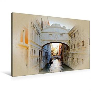 CALVENDO 90 cm × 60 cm Textil-Leinwand „Ponte Dei Sospiri“ – Druck von Dirk Meutzner