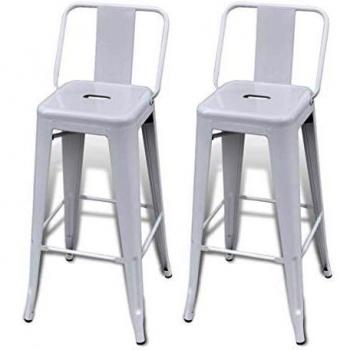 Sgabelli da bar in acciaio inox vidaXL, 2 unità bianche