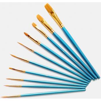 Ensemble de 10 Pinceaux pour Peinture Par Numéros – Aquarelle & Gouache