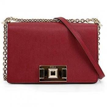 Furla Mimi Mini Porte-Monnaie à Bandoulière en Cuir Rouge pour Femme, Taille Unique