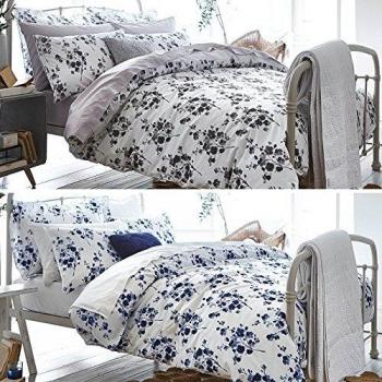 Sprig Patterned Grey Pillowcase – Bianca Cotton Oxford