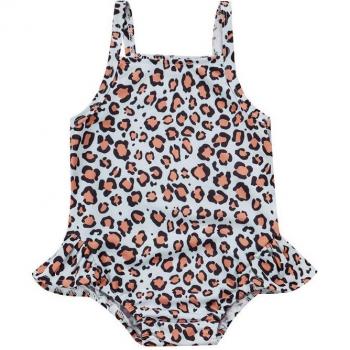 Robe de plage pour petite fille, design léopard chic