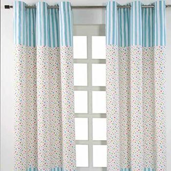 Homescapes Multi Stars Ready Made Eyelet Curtains, 117 x 137 cm