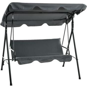OutSunny Balancelle de Jardin Métal 172x110x153cm Gris
