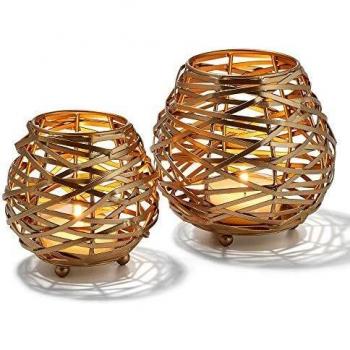 Philippi Tahoma Glaskeramik‑Teelichthalter in Rosenchampagner, 12 cm Ø