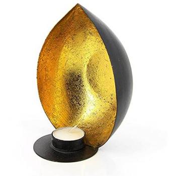 Goldene Muschel‑Eisenblech‑Teelichthalter – mitienda Spezialität