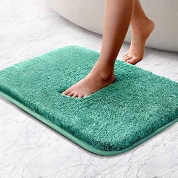 Absorbent Non Slip Bath Rug, Thickened Microfiber Carpet for Bathroom, Quick-drying, Machine Washable
