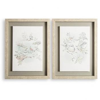 Laura Ashley 23.6 in. Elderwood Framed Canvas Art (Set of 2)
