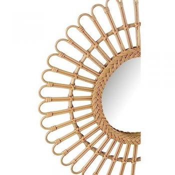 Miroir Rond en Rotin Naturel 60 cm