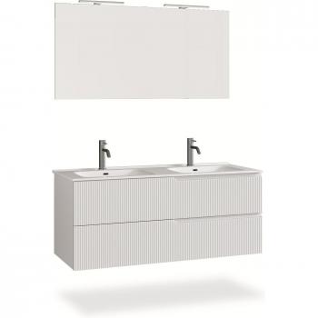 Ensemble complet salle de bain double vasque VENERE blanc