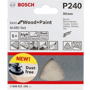 Lija Bosch Pro M480 93mm × 240P – Paquete 5 Piezas