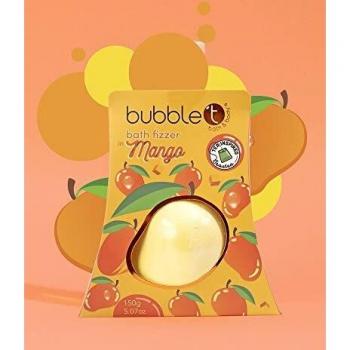 Bombes de bain Mango Fruitea de Bubble T Cosmetics, enrichies en huiles essentielles pour adoucir et nettoyer la peau, parfum fruité pour une fraîcheur toute la journée, 1 x 150g