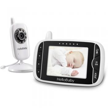 HelloBaby Wireless Video Baby Monitor with Digital Camera, 3.2 Inch Screen Night Vision Temperature Monitoring & 2 Way Talkback System