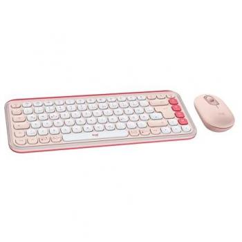 Set Tastiera e Mouse Logitech POP Icon Combo Rosé