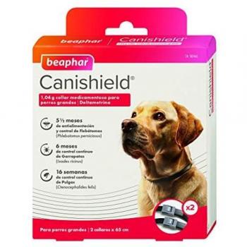 Beaphar PACK 2 Collares CANISHIELD Perro 65 cm