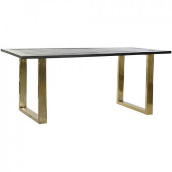 DKD Dining Table: 180 cm Length, 89 cm Width, 75 cm Height – Metal with Mango Wood Accents