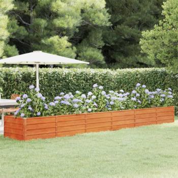Canteiro Outdoor VidaXL Aço Corten 480x80x45 cm, Efeito Rústico