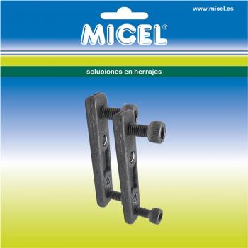 Kit multiprise MICEL 10491 – double plaque, vis Allen M6, couleur zamak naturel