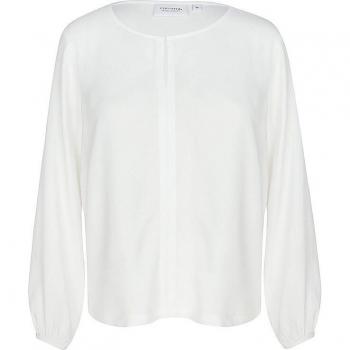 COMMA IDENTITY Bluse aus Viskose, Langarm, Weiß, Größe 44