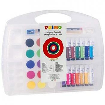 Farbenpaket Fantasia – 14 Tuben Gouache 12 ml + 15 Aquarelle Ø 30 mm + Utensilien