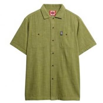 Superdry Camicia A Maniche Corte Merchant Texture Burnt Sage S