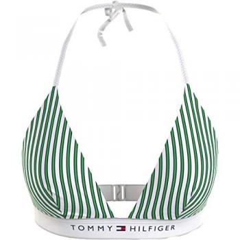 Top de bikini Tommy Hilfiger Original Verde y Blanco